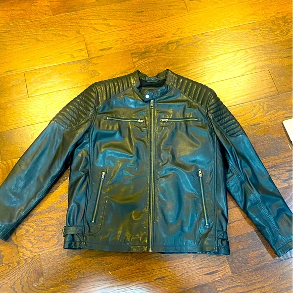 Black Rivet Jackets & Coats Leather Jacket Motorcycle Jacket Black